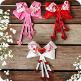 Adorable Zoey Glitter Heart Detail Hair Bows-Clips
