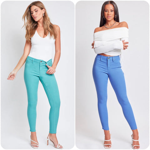 Hello Beautiful~Hyperstretch Pop of Color Mid-Rise Skinny Jeans