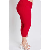 Hello Beautiful~PLUS SIZE Hyperstretch Pop of Color Capris