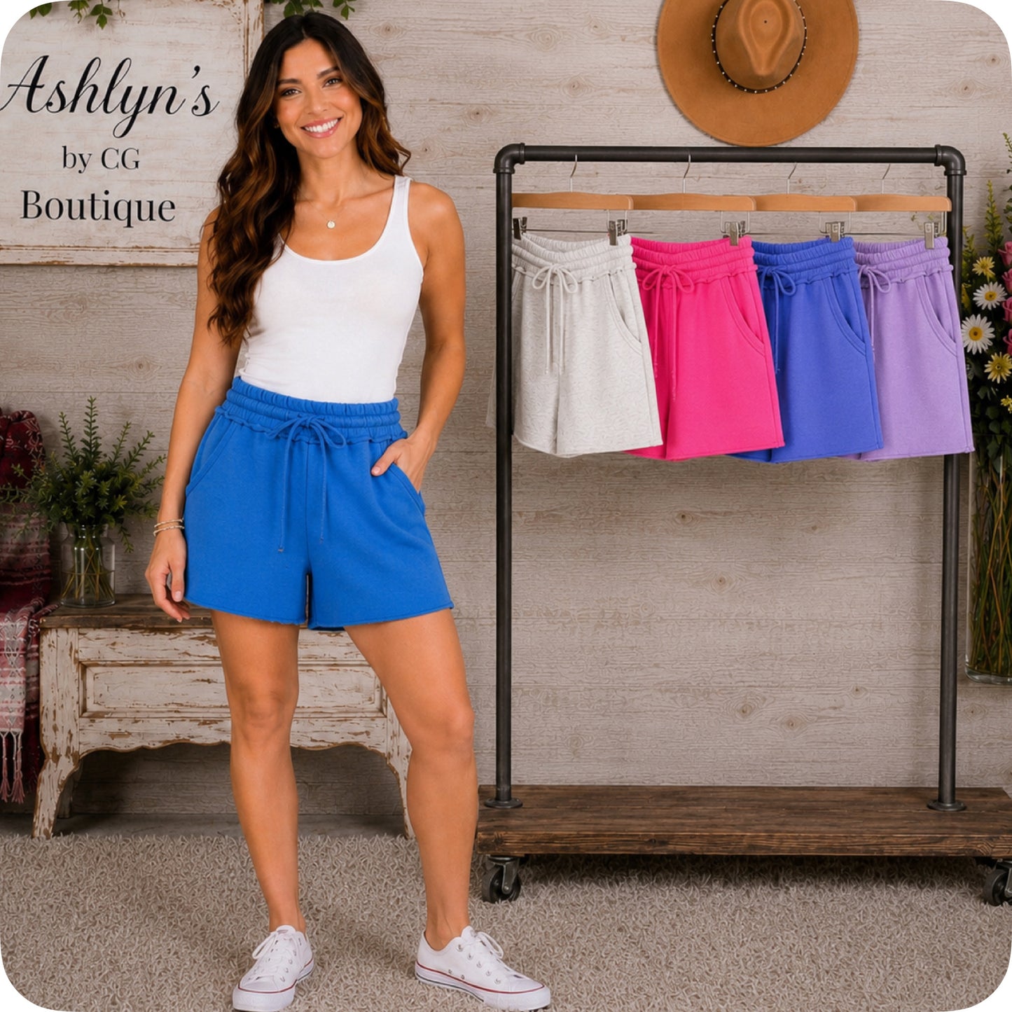Zenana Fleece Raw Hem Shorts-Lounge Shorts -Tons of Colors