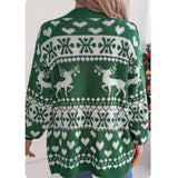 Holiday Time-Cozy Christmas Theme Cardigans with Side Pockets