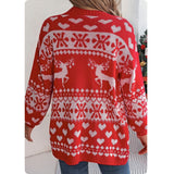 Holiday Time-Cozy Christmas Theme Cardigans with Side Pockets