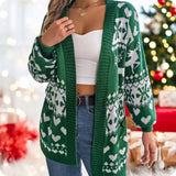 Holiday Time-Cozy Christmas Theme Cardigans with Side Pockets