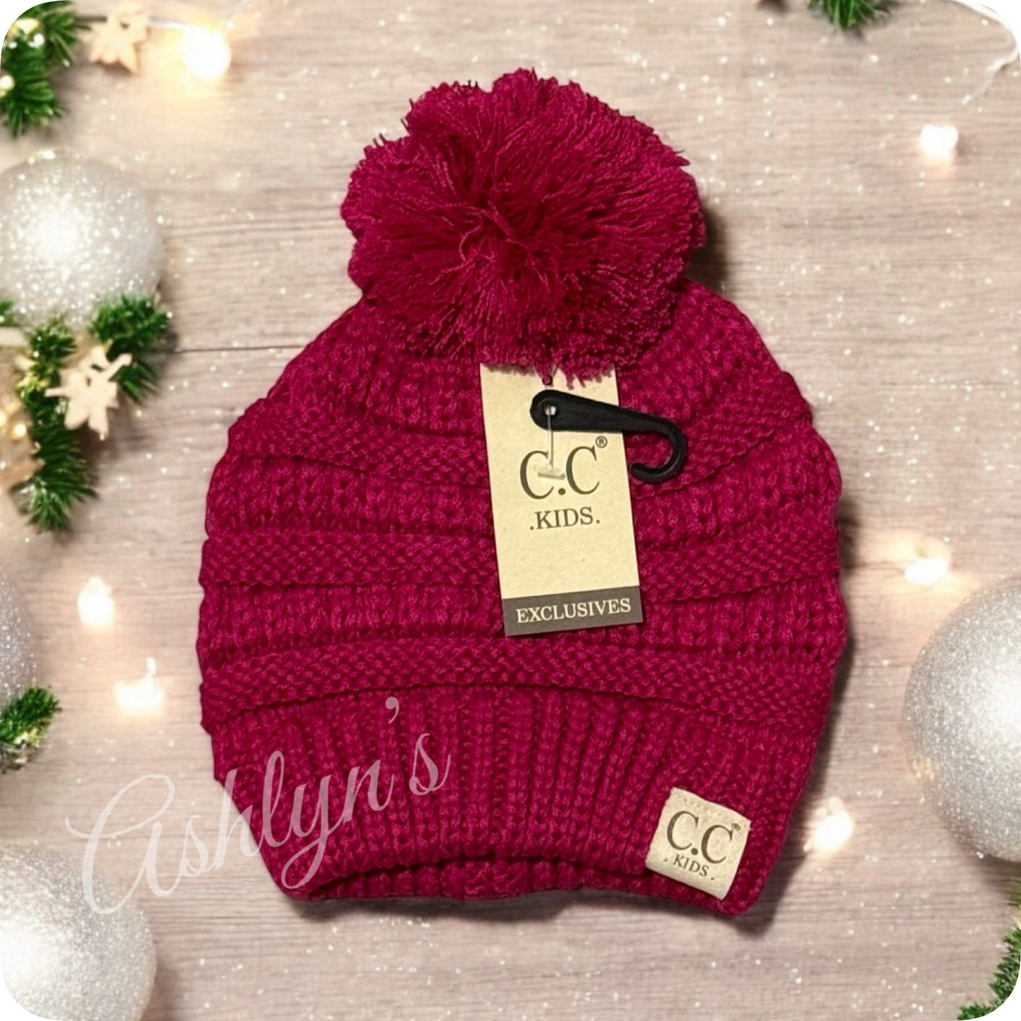 Youth Single Pom Thick Knit CC Beanie