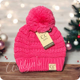 Youth Single Pom Thick Knit CC Beanie