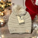 Youth Single Pom Thick Knit CC Beanie