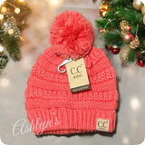 Youth Single Pom Thick Knit CC Beanie