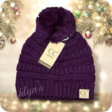 Youth Single Pom Thick Knit CC Beanie