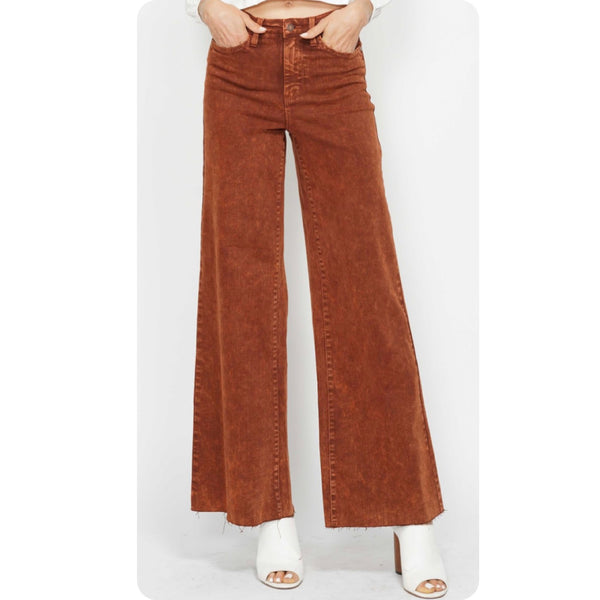 JUDY BLUE “Ready for Fall” Pumpkin Spice Wide Leg Jeans