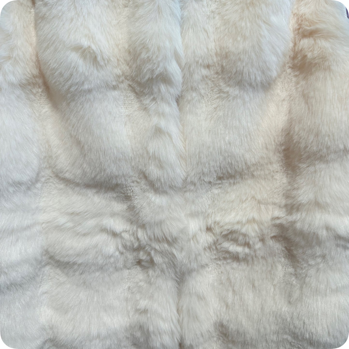 Cozy Quilted Plush Faux Fur Puffy Ivory Vest-Jacket