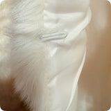 Cozy Quilted Plush Faux Fur Puffy Ivory Vest-Jacket