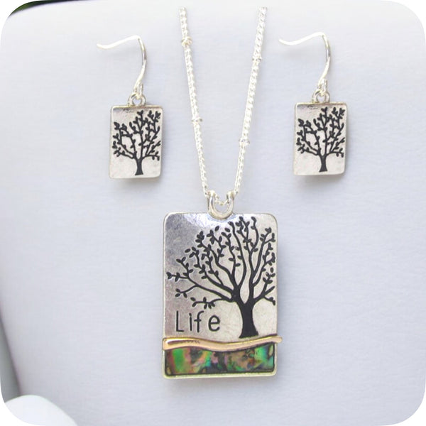 Inspirational Tree of Life Pendant Necklace Set