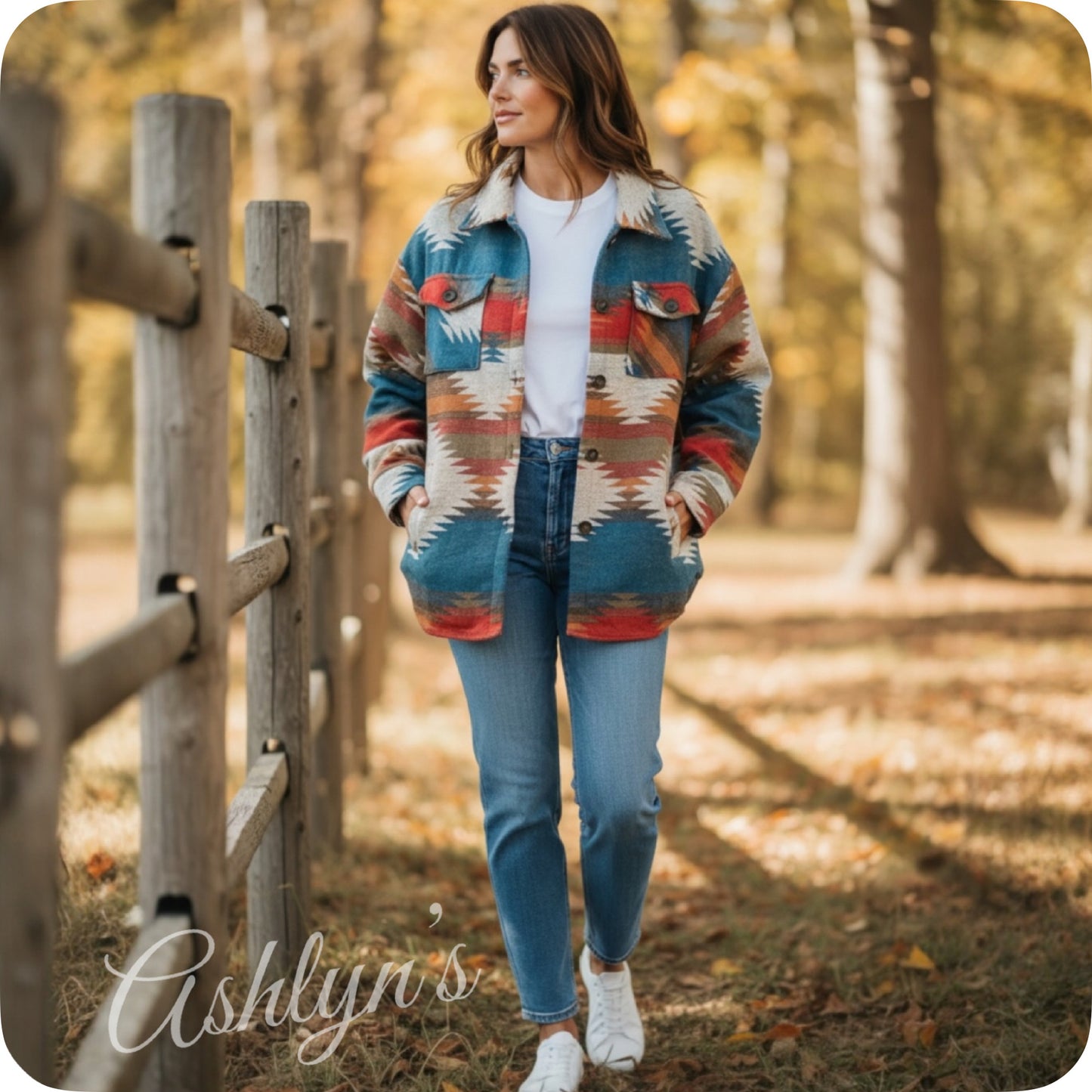 Hello Beautiful! Michelle W Women’s Tribal-Aztec Print Jacket with Side Pockets