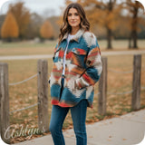 Hello Beautiful! Michelle W Women’s Tribal-Aztec Print Jacket with Side Pockets