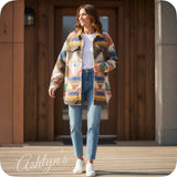 Hello Beautiful! Jennifer Pink Brown Highlights Tribal Aztec Shacket-Jacket