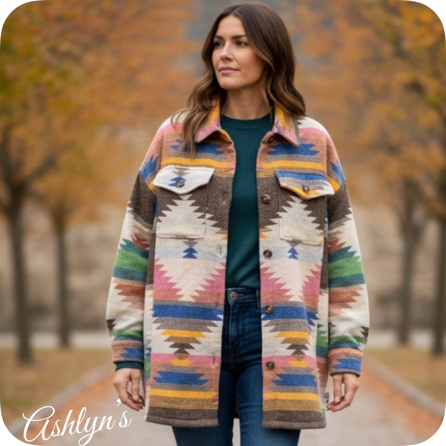 Hello Beautiful! Jennifer Pink Brown Highlights Tribal Aztec Shacket-Jacket