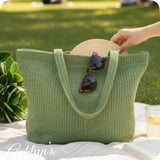 XL Olive Crochet Straw Bag-Tote Bag-Weekender Bag-Purse