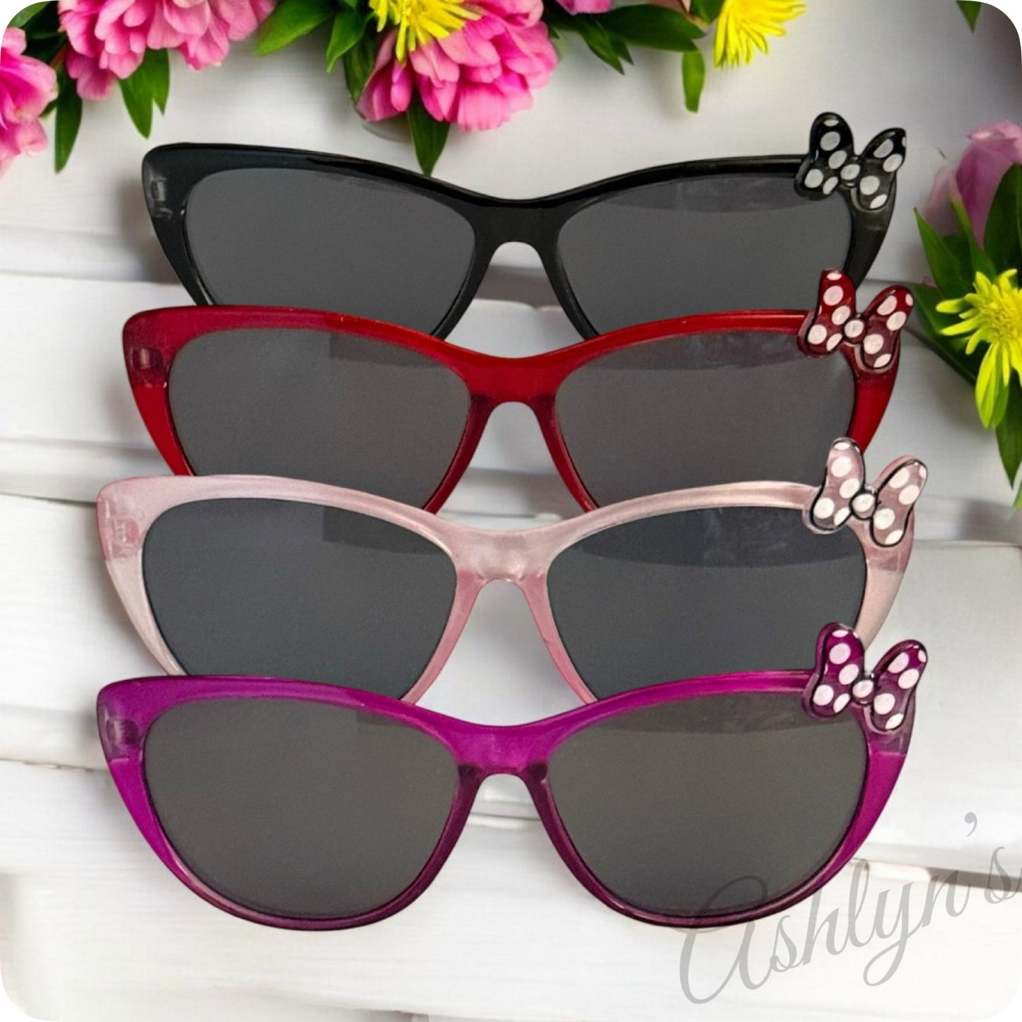 Adorable Polkadot Bow Kids Sunglasses