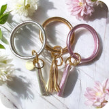 Every Girls Must! Leather Bangle Tassel Keychain