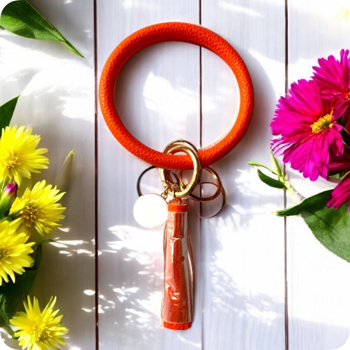 Every Girls Must! Leather Bangle Tassel Keychain