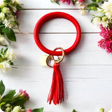 Every Girls Must! Leather Bangle Tassel Keychain
