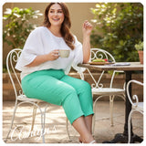 Hello Beautiful~PLUS SIZE Hyperstretch Pop of Color Capris