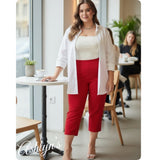 Hello Beautiful~PLUS SIZE Hyperstretch Pop of Color Capris