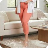 Hello Beautiful~PLUS SIZE Hyperstretch Pop of Color Capris