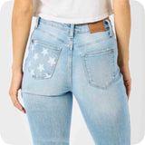 JUDY BLUE American Pride Star Pocket Capris-Jeans