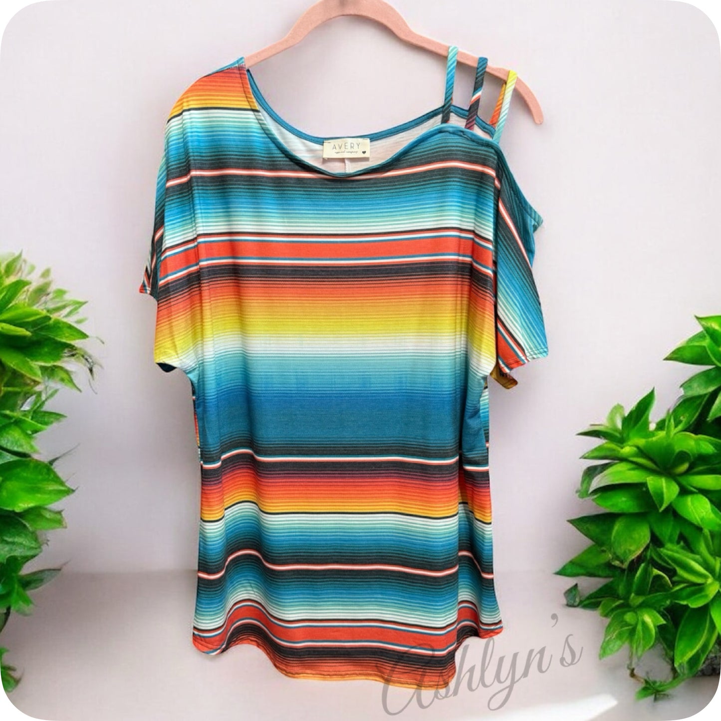Ashlyn’s Serape Off Shoulder Multi Strap Top