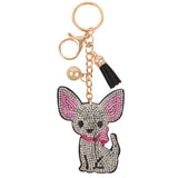 Adorable Puffy Rhinestone Keychain-Purse Charm-Backpack Charm