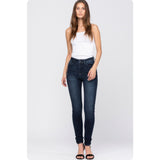 JUDY BLUE Casually Classy High Rise Super Dark Skinny Jeans-Stretchy Comfort