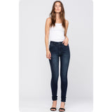 JUDY BLUE Casually Classy High Rise Super Dark Skinny Jeans-Stretchy Comfort