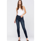 JUDY BLUE Casually Classy High Rise Super Dark Skinny Jeans-Stretchy Comfort
