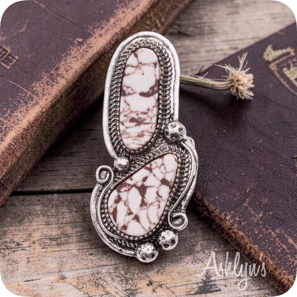 Mixed Shape White Stone Stretch Ring