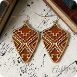 Stunning Leather Arrowhead Dangle Earrings