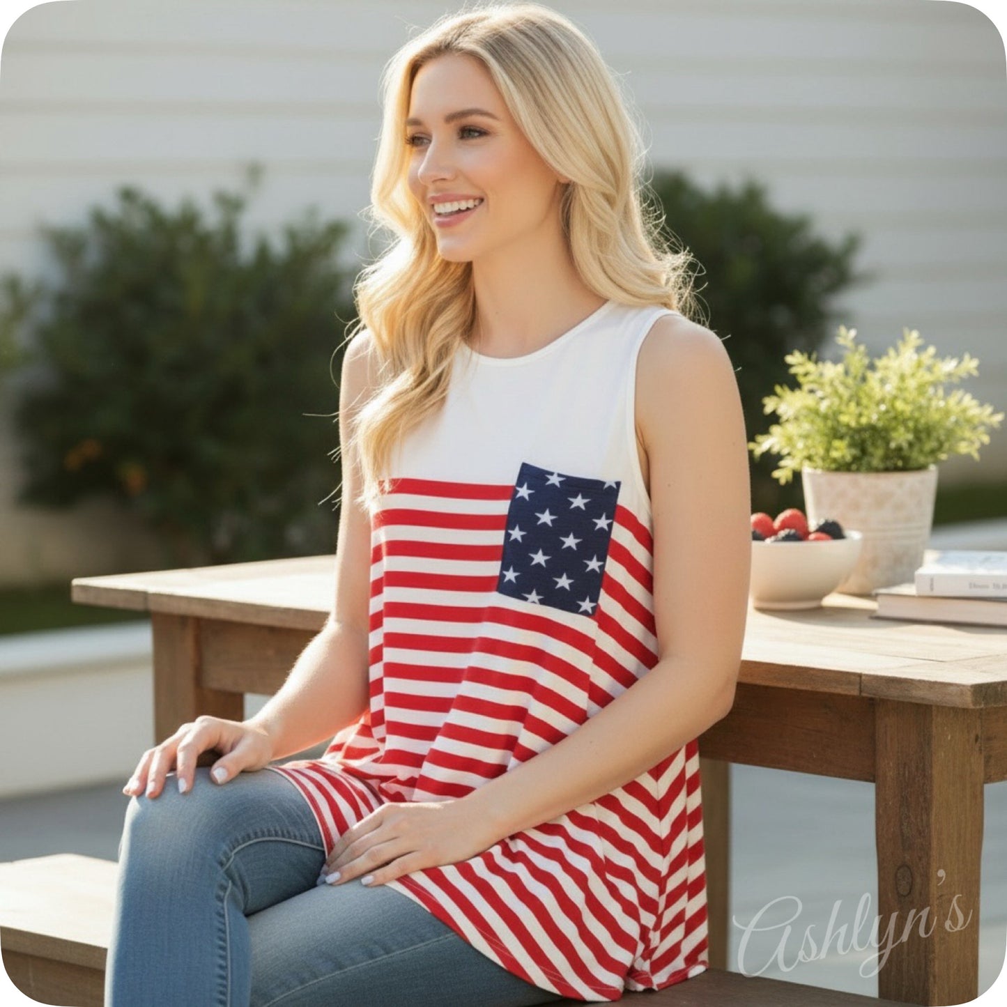 Ashlyn’s American Pride Baby Doll Style Top-Sleeveless