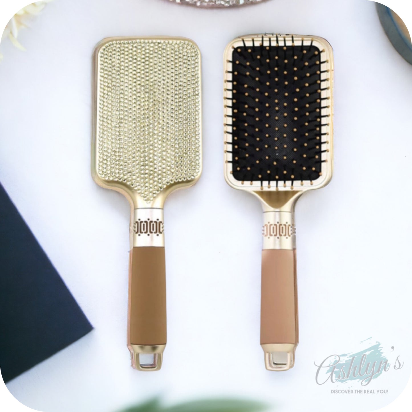 Rhinestone Heather Air Cushion Silicone Handle Brush