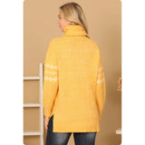 Cozy Me-Yellow Drawstring Turtleneck Sweater Top