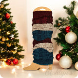 Toasty Warm Thick Knit Multi Colored Leg Warmers-Boot Toppers