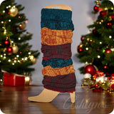 Toasty Warm Thick Knit Multi Colored Leg Warmers-Boot Toppers