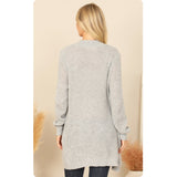 Cozy Open Front Lt Gray Cardigan