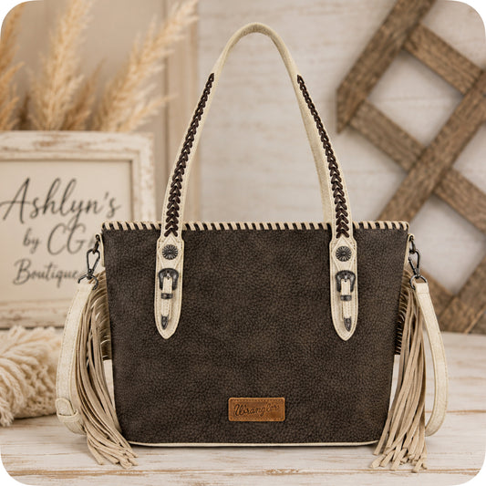 WRANGLER Braided Tassel Tote Bag-Purse
