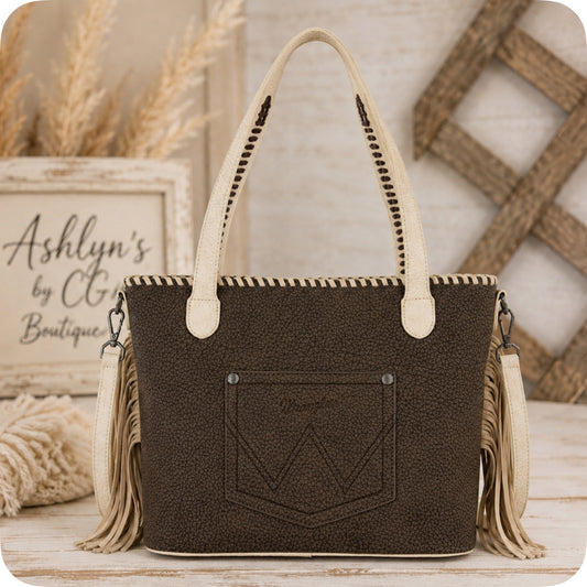 WRANGLER Braided Tassel Tote Bag-Purse