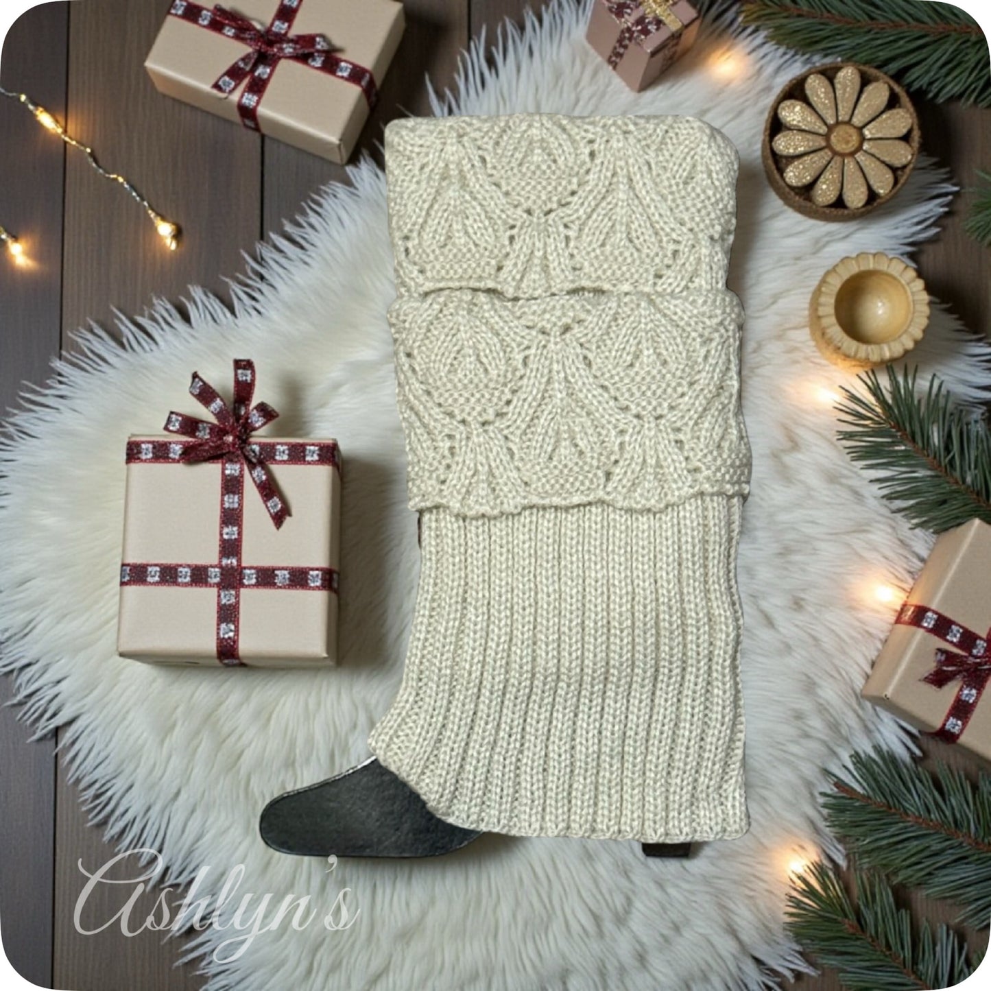 Cozy Knit Lace Boot Toppers-Boot Cuffs-Leg Warmers