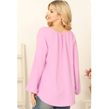 Ashlyn’s Casually Classy Notch V Neck Puff Sleeve Top