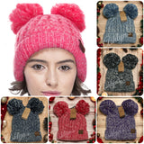 Cozy Cute Thick Pepper Knit Dual Pom Adult CC Beanies-Winter Hat