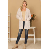 Open Front Cuddly Soft Sweater Cardigan with Pockets-Jacket-Outerwear