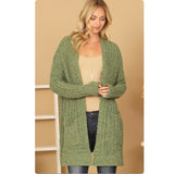 Open Front Super Soft Sweater Cardigan with Pockets-Jacket-Outerwear