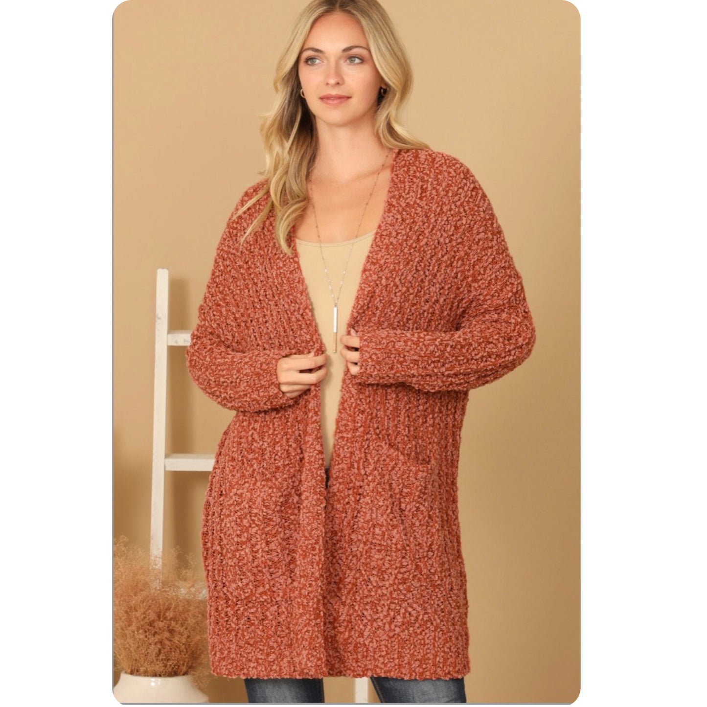Open Front Cuddly Soft Sweater Cardigan with Pockets-Jacket-Outerwear